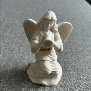 Lenox Angel With Horn Figurine Porcelain with Gold Trim Vintage Christmas
